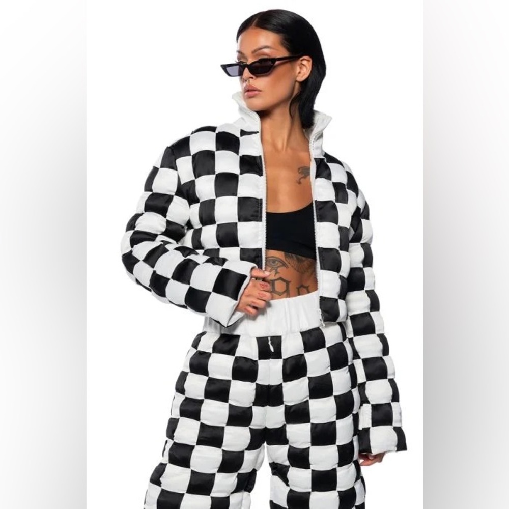 CHECKMATE WOVEN CROP BOMBER & JOGGER - Picture 11 of 11